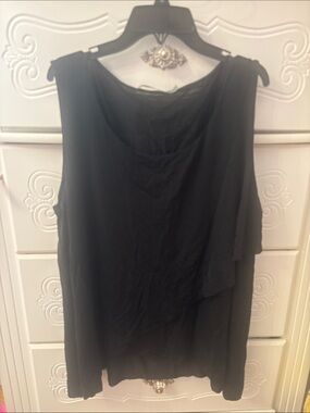 Beau Jours Black Sleeveless Draped Women’s Top